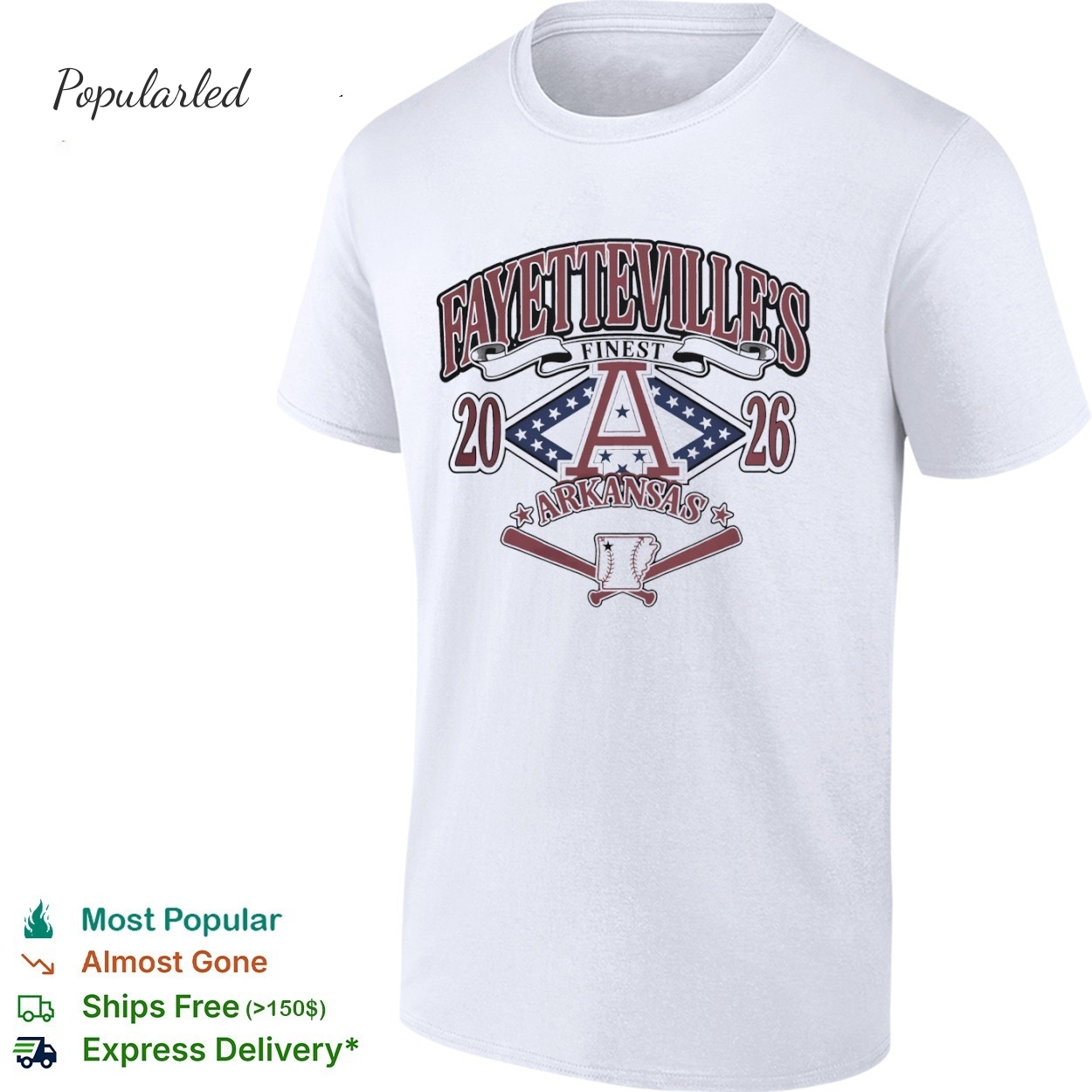 Fayettevilles Finest Baseball 2026 Arkansas Fan shirt