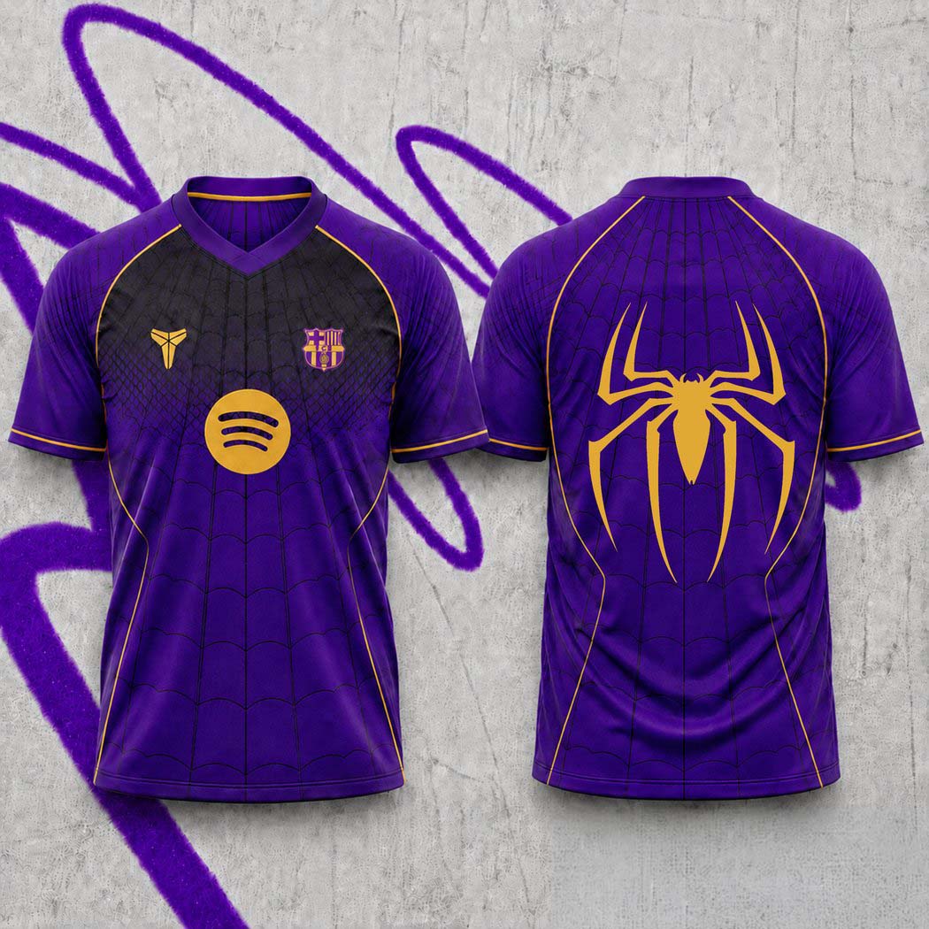 FC Barcelona x SpiderMan Mamba Style Football Jersey 1 - Unicasport FC Barcelona x SpiderMan Mamba Style Football Jersey