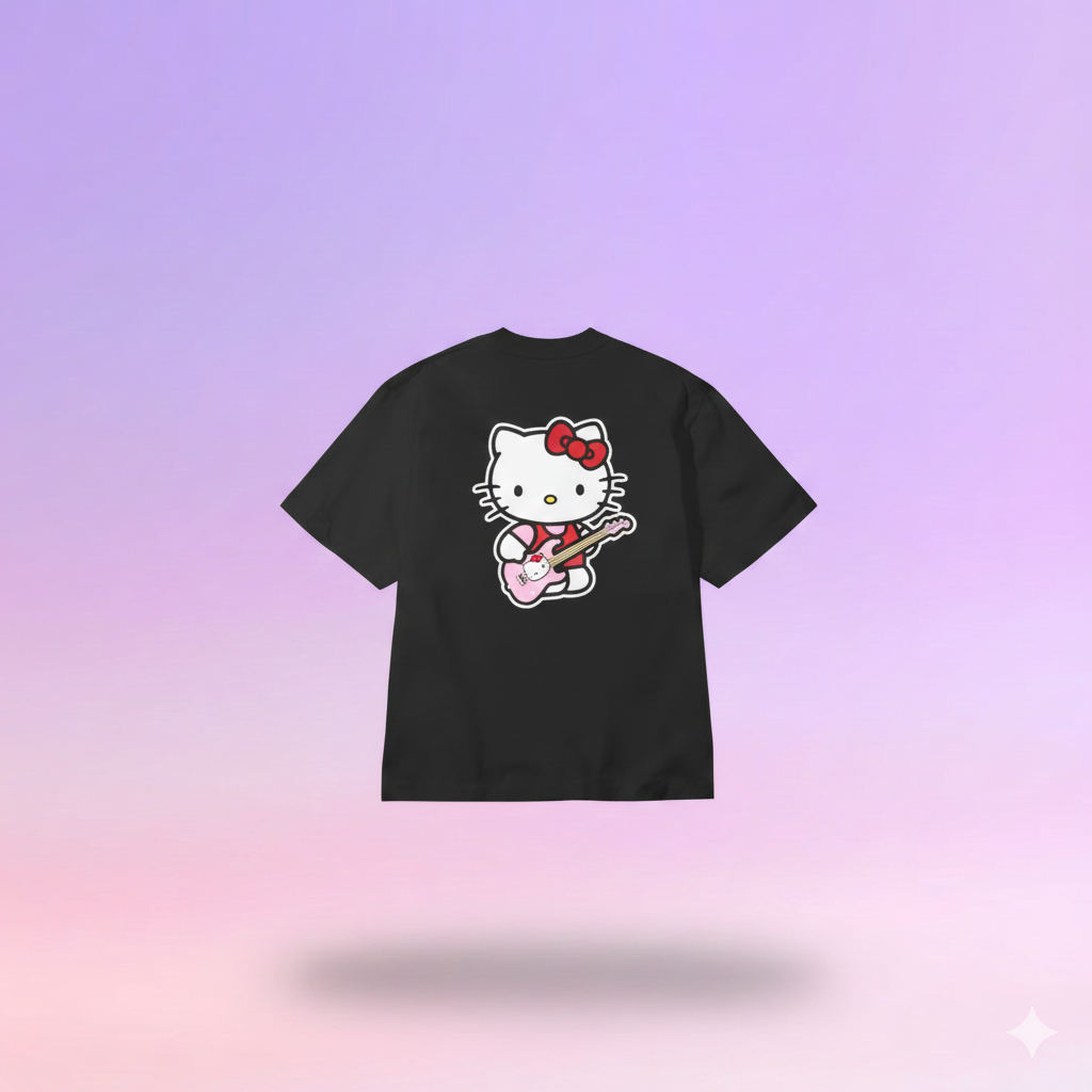 Fender X Hello Kitty Back Logo T-Shirt, Black