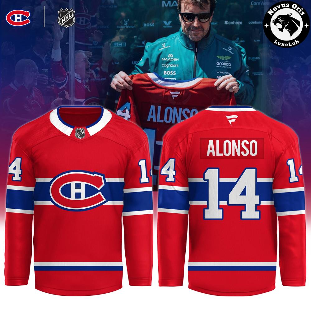 Fernando Alonso 14 Montreal Canadiens Hockey Jersey 1 - Unicasport Fernando Alonso 14 Montreal Canadiens Hockey Jersey