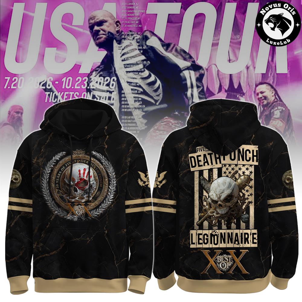 Five Finger Death Punch USA Tour 2026 20th Anniversary Best Of XX Hoodie