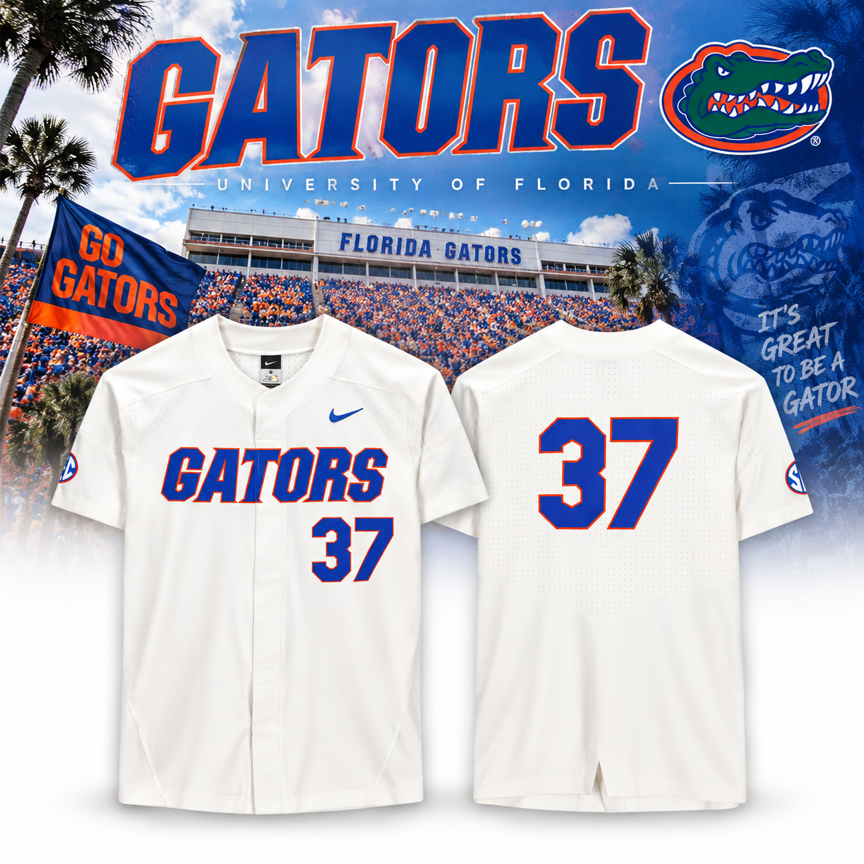 Florida Gators Team Issued Number 37 White Jersey NCAA Baseball Season Merch 1 - Unicasport Florida Gators Team Issued Number 37 White Jersey NCAA Baseball Season Merch