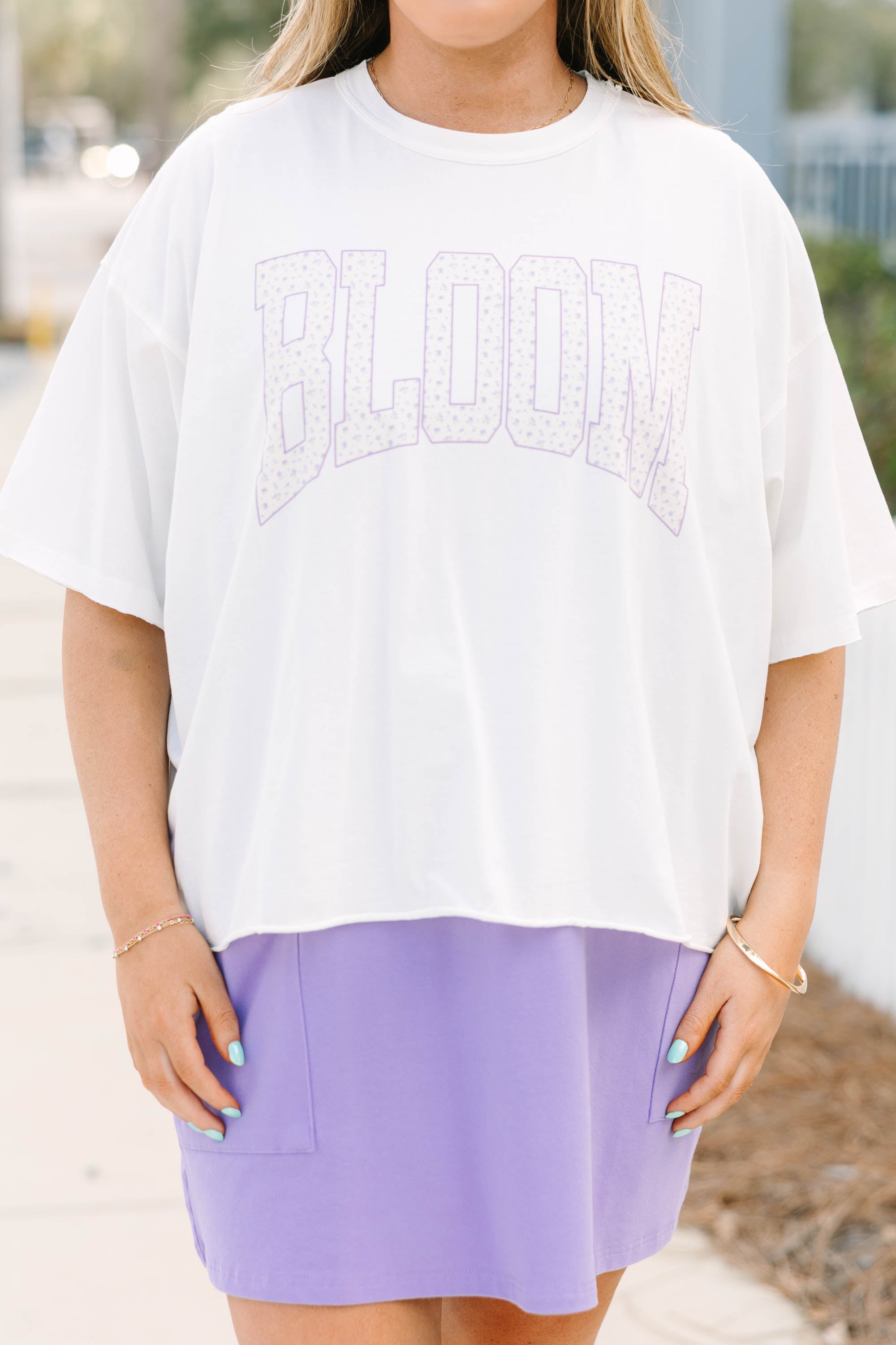 Flowers Blooming Vintage Wash Tee, White 4 Flowers Blooming Vintage Wash Tee, White - Image 4