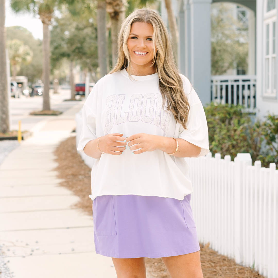 Flowers Blooming Vintage Wash Tee, White 6 Flowers Blooming Vintage Wash Tee, White - Image 6