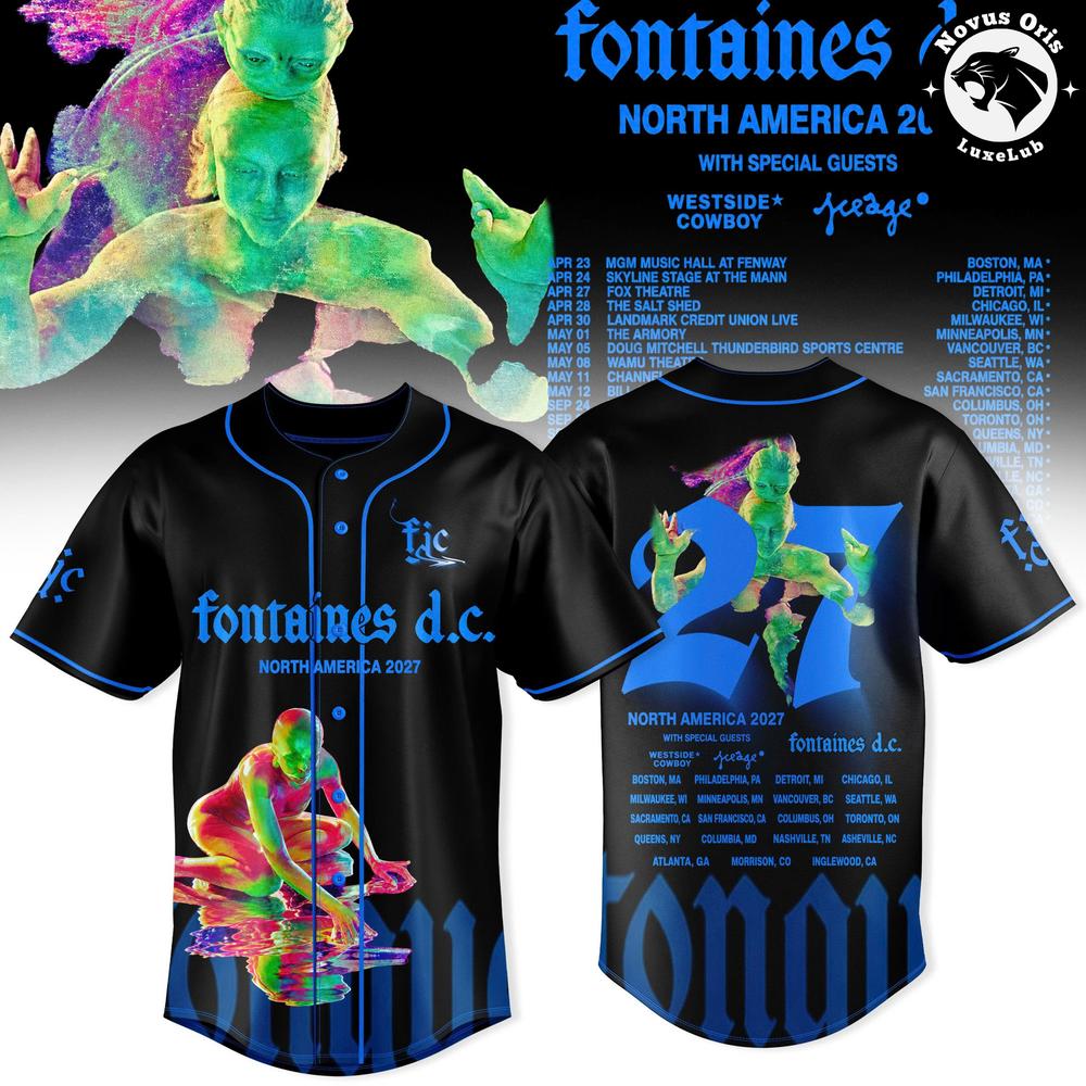 Fontaines D.C. North America 2027 Tour Baseball Jersey 1 - Unicasport Fontaines D.C. North America 2027 Tour Baseball Jersey