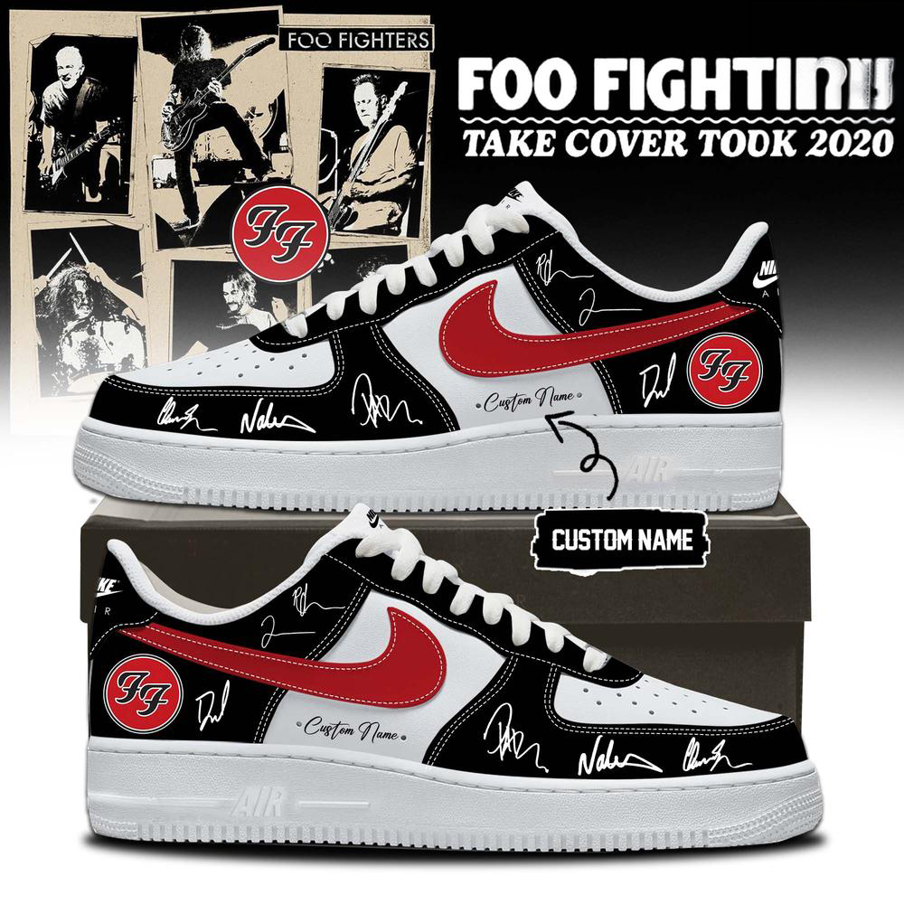 Foo Fighters Black and Red Take Cover Tour Sneakers