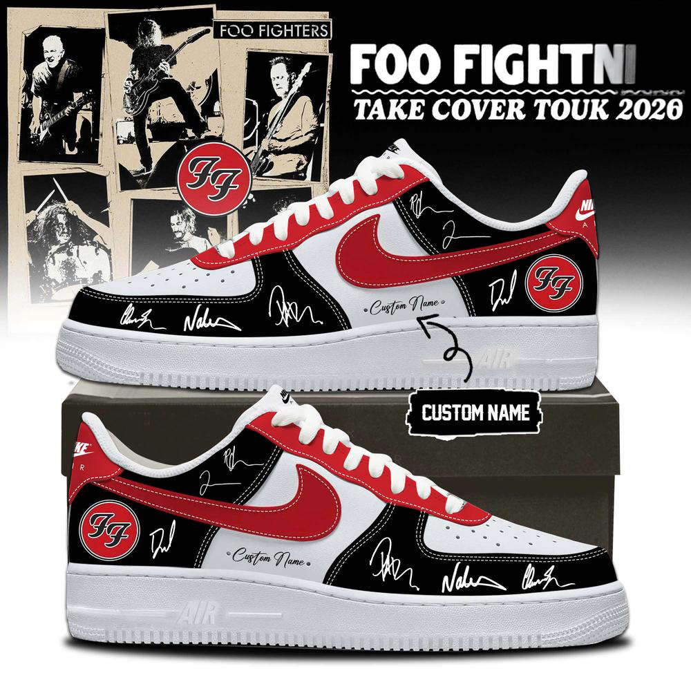 Foo Fighters Black and Red White Rock Concert Sneakers