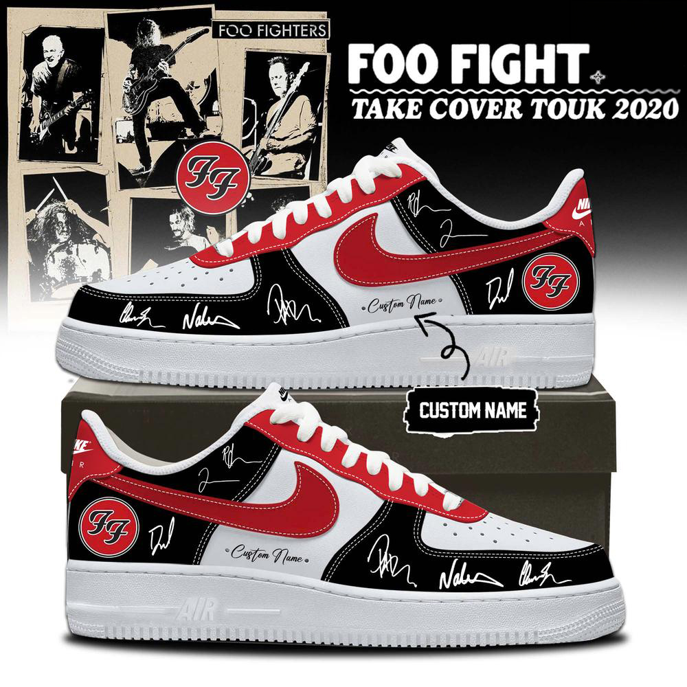 Foo Fighters Black and Red White Take Cover Tour Sneakers