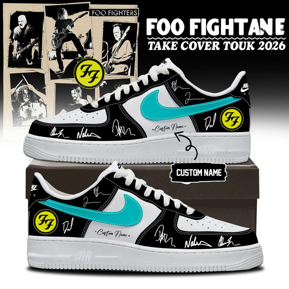 Foo Fighters Black and Teal Take Cover Tour Sneakers