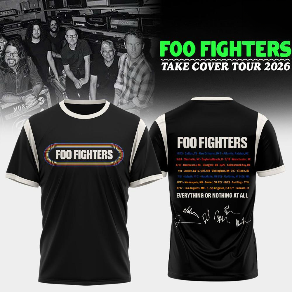 Foo Fighters Black Concert Graphic T Shirt