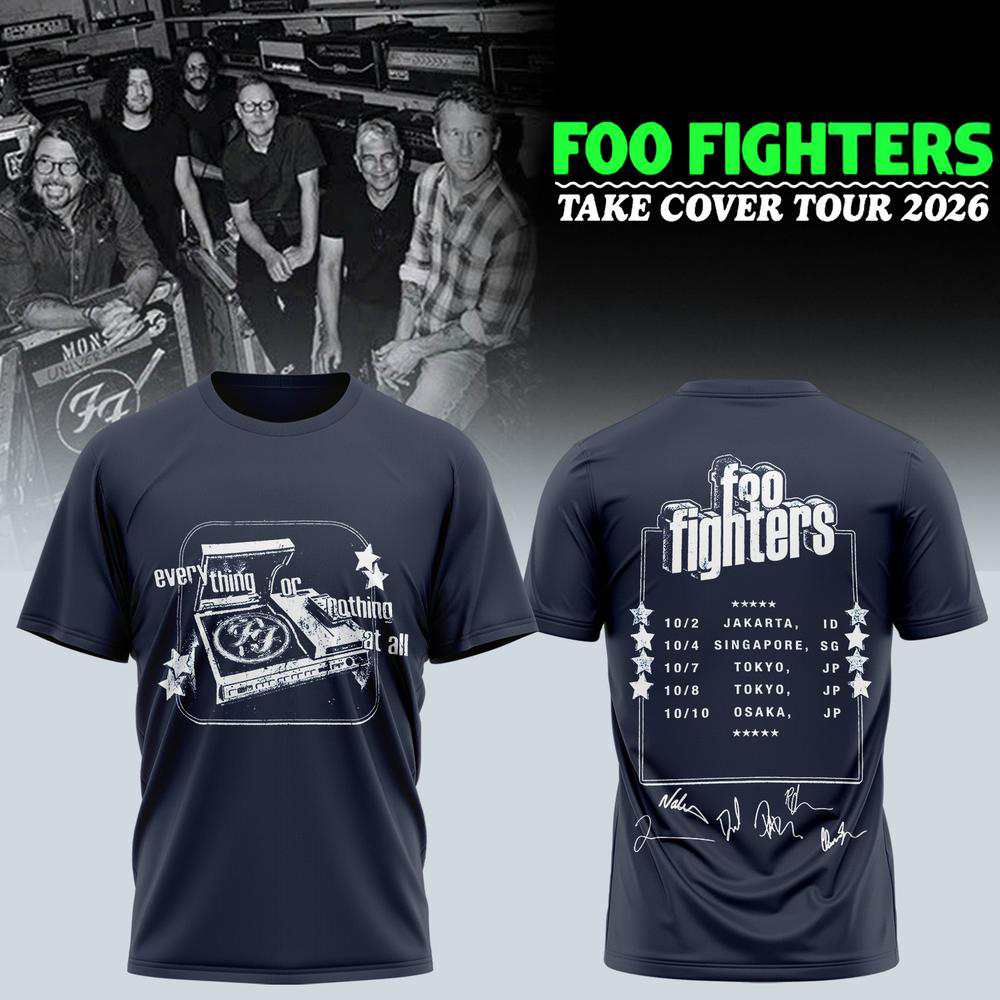 Foo Fighters Navy Take Cover Tour T Shirt