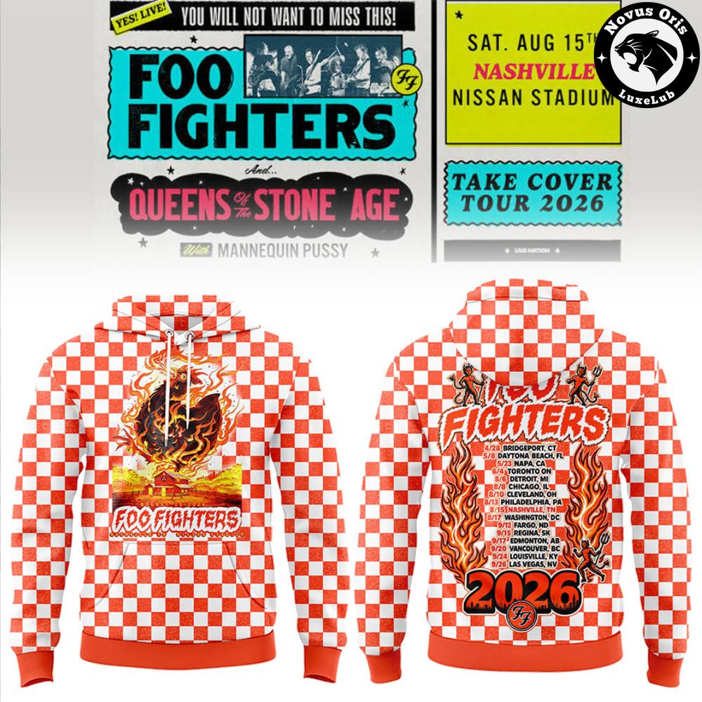 Foo Fighters Take Cover Tour 2026 Nashville Nissan Stadium Concert Hoodie 1 - Unicasport Foo Fighters Take Cover Tour 2026 Nashville Nissan Stadium Concert Hoodie