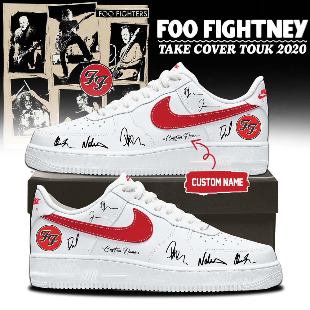Foo Fighters White and Red Concert Fan Sneakers