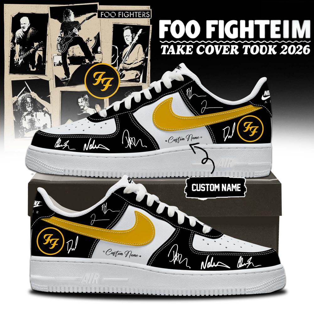 Foo Fighters White and Yellow Tour Edition Sneakers