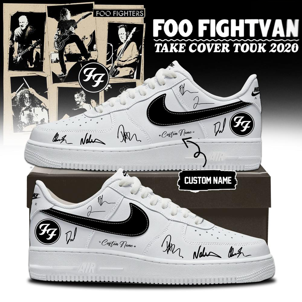 Foo Fighters White Take Cover Tour Sneakers