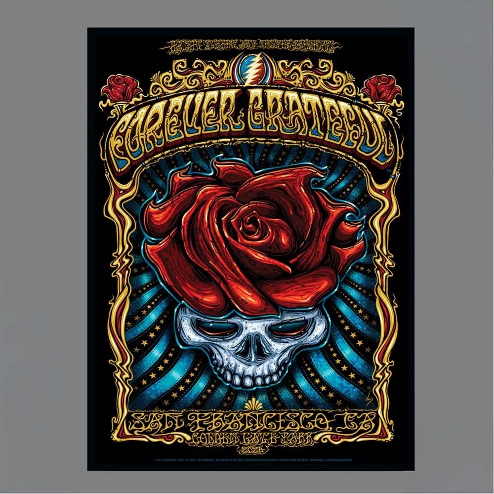Forever Grateful Poster Series 15 Jeff Wood San Francisco CA Golden Gate Park 2026 Art Print Southall Tulsa November 5 2026
