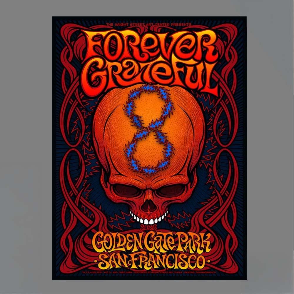 Forever Grateful Poster Series 3 Chris Shaw Golden Gate Park San Francisco Haight Street Art Center Poster
