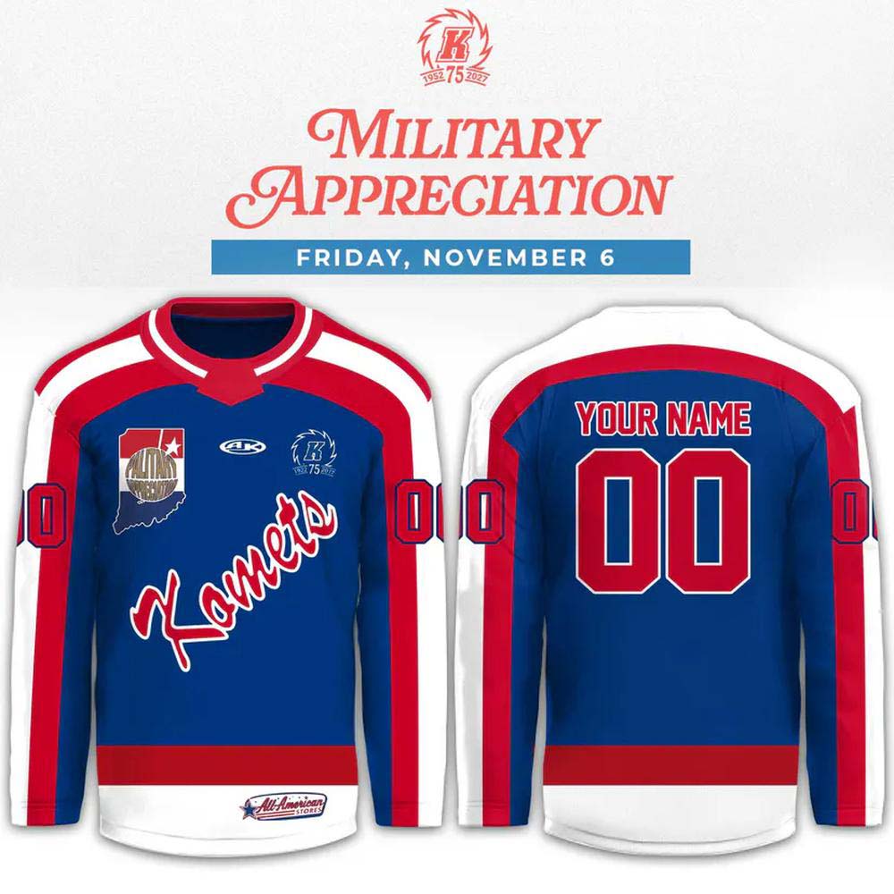 Fort Wayne Komets Military Appreciation 2026 Custom Hockey Jersey - Image 2