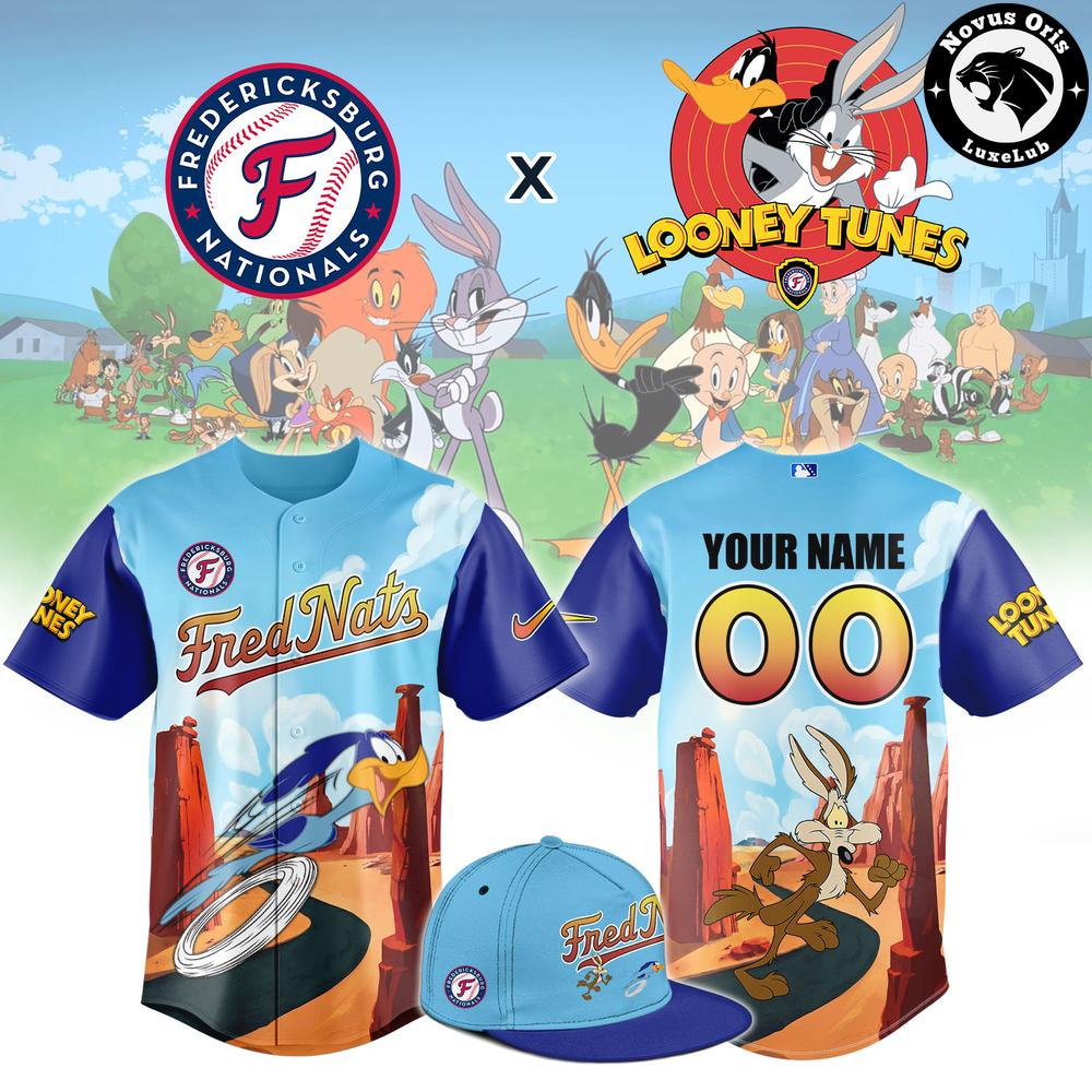 Fredericksburg Nationals Looney Tunes Custom Name Baseball Jersey 1 - Unicasport Fredericksburg Nationals Looney Tunes Custom Name Baseball Jersey