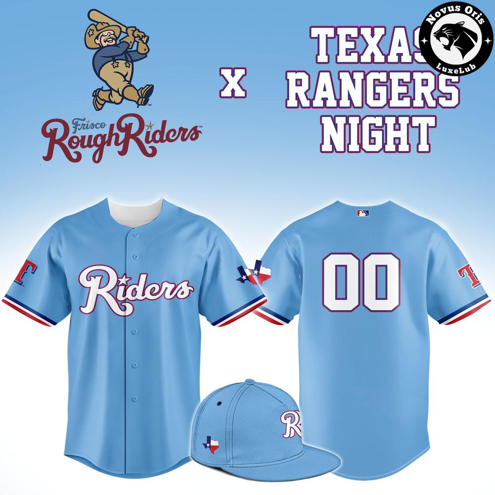 Frisco RoughRiders x Texas Rangers Night Baseball Jersey – Powder Blue Theme Shirt 1 - Unicasport Frisco RoughRiders x Texas Rangers Night Baseball Jersey – Powder Blue Theme Shirt