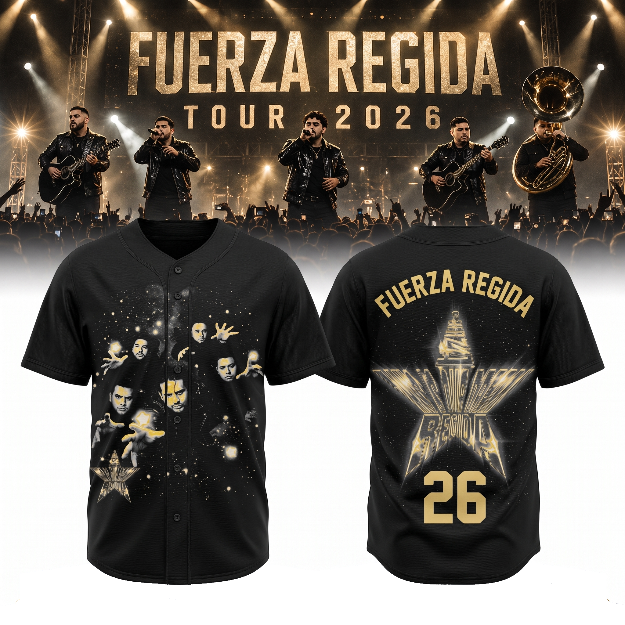 Black Fuerza Regida This Is Our Dream Tour To The Moon Jersey Merch 1 - Unicasport Black Fuerza Regida This Is Our Dream Tour To The Moon Jersey Merch