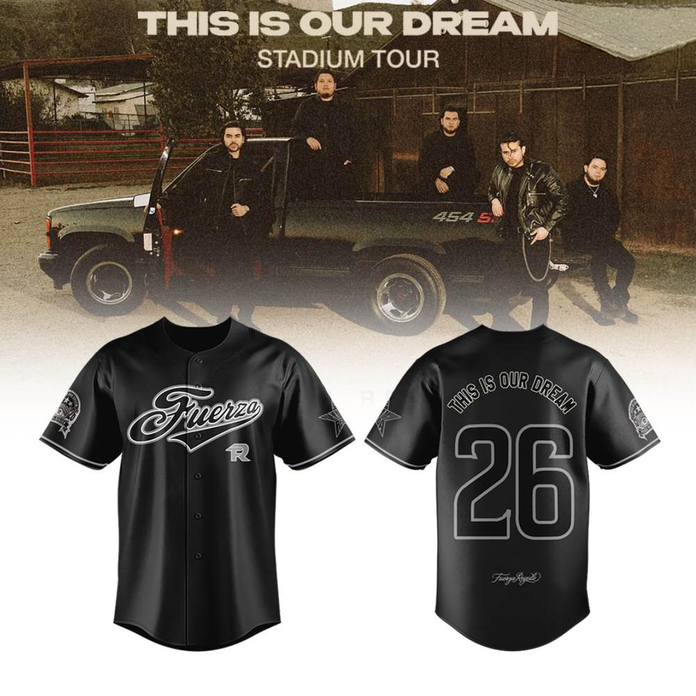 Fuerza Regida Black Dream Stadium Tour Baseball Jersey