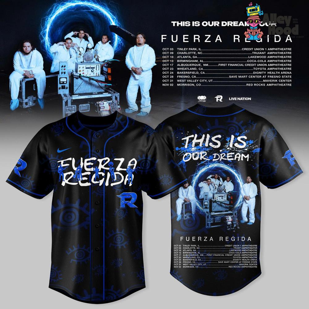 Fuerza Regida x This Is Our Dream Tour 2026 Limited Edition Baseball Jersey Ver 1 1 - Unicasport Fuerza Regida x This Is Our Dream Tour 2026 Limited Edition Baseball Jersey Ver 1