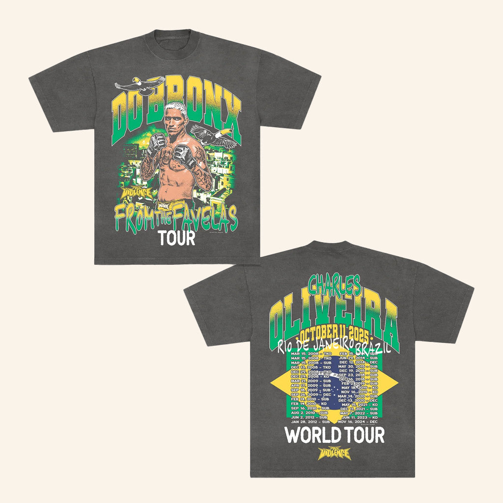 Full Violence Merch From The Favelas Tour T-Shirt Charles Oliveira Merch Gifts For Him