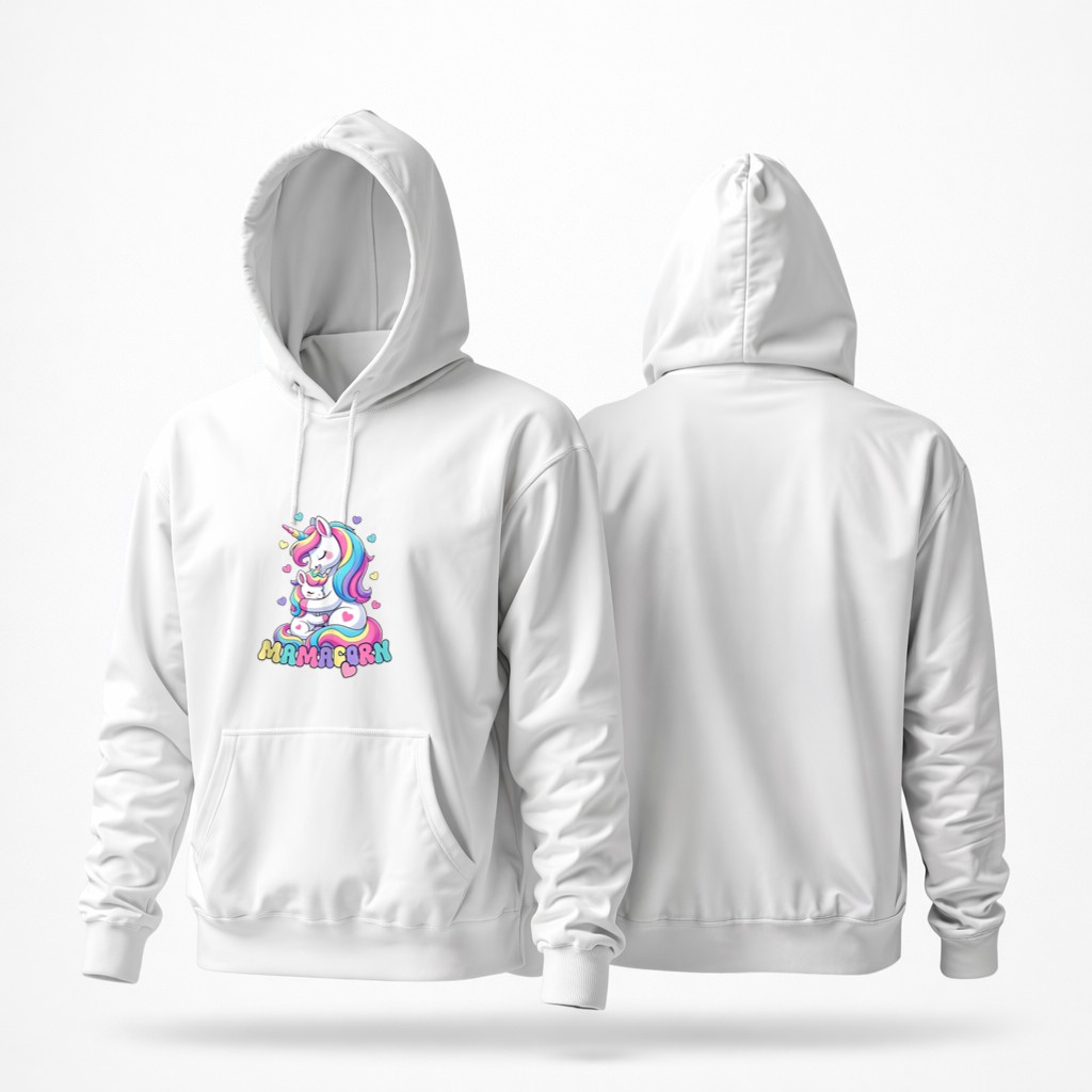 Funny Mamacorn Costume Mothers Day Unicorn Mom Women Mother Graphic Hoodie - Image 3