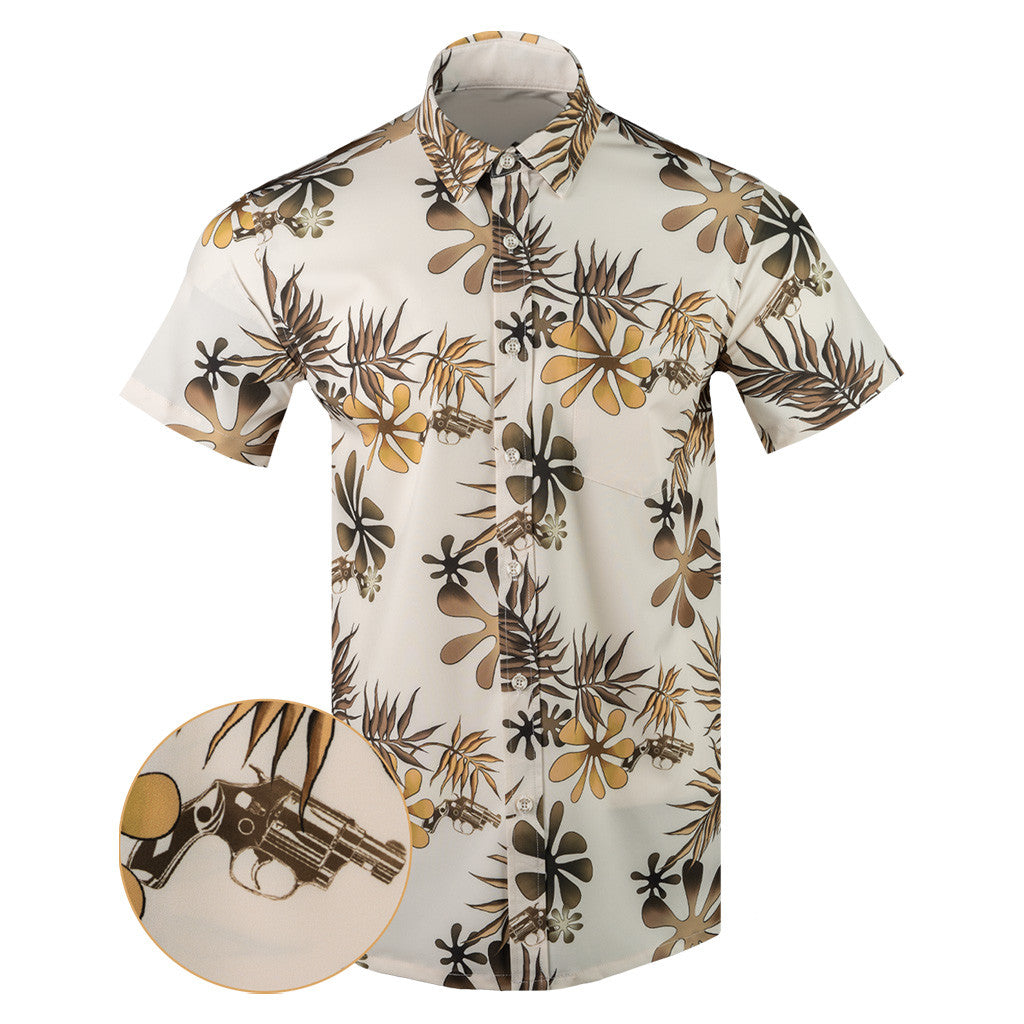 Gabagool Button Down Shirt Tactical Tropical Print Shirt Gifts For Father
