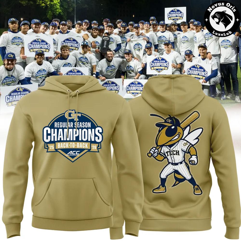 Georgia Tech Yellow Jackets 2025-2026 ACC Regular Season Champions Hoodie 1 - Unicasport Georgia Tech Yellow Jackets 2025-2026 ACC Regular Season Champions Hoodie