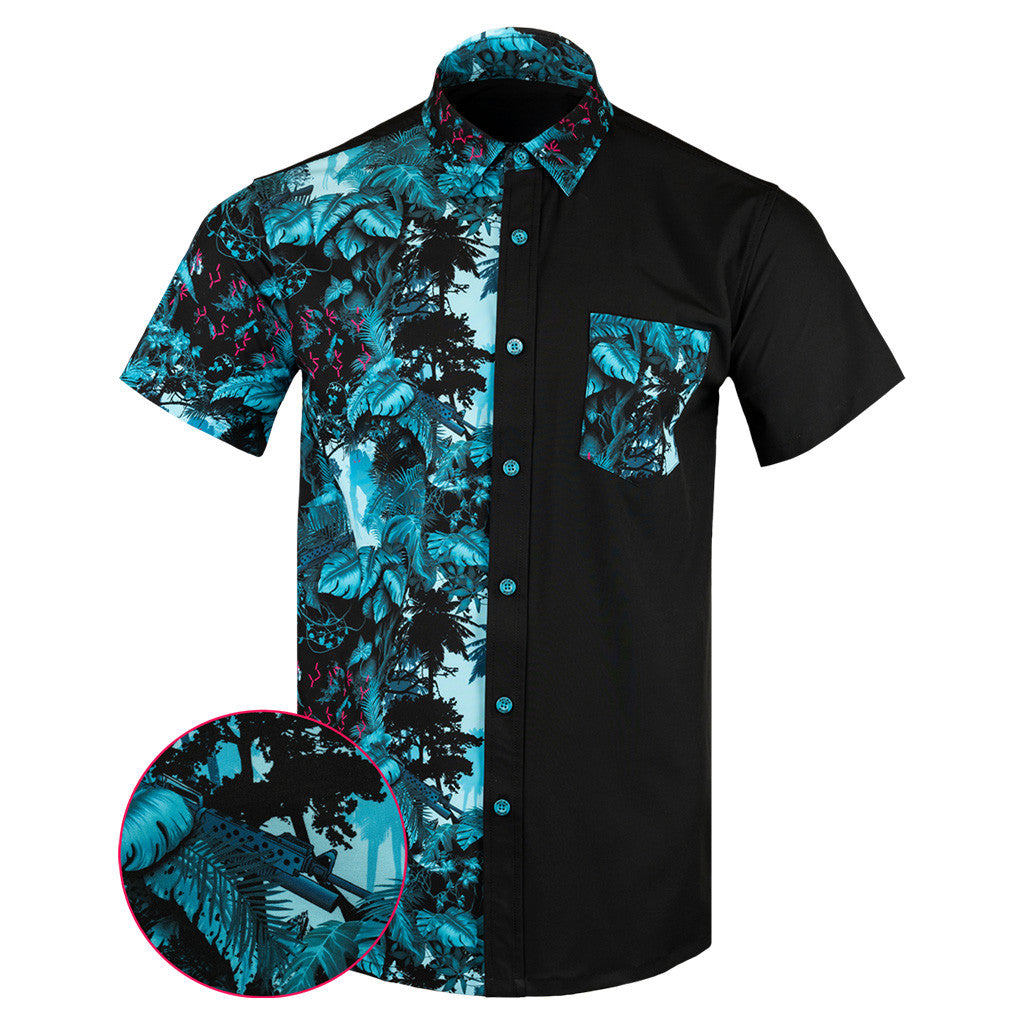 Get To The Chopper Split Button Down Shirt Outdoor Hawaiian Tactical Shirt Xmas Gifts For Dad