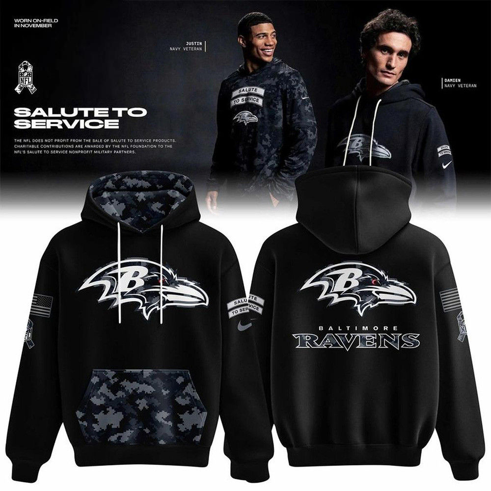 Baltimore Ravens Merch NFL Salute To Service Camo Hoodie Ravens Game Day Apparel Gifts Ideas 1 - Unicasport Baltimore Ravens Merch NFL Salute To Service Camo Hoodie Ravens Game Day Apparel Gifts Ideas