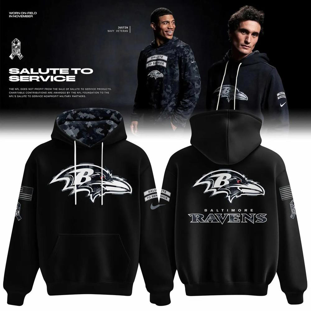Baltimore Ravens Merch NFL Salute To Service Hoodie Football Game Day Clothing Gifts Ideas 1 - Unicasport Baltimore Ravens Merch NFL Salute To Service Hoodie Football Game Day Clothing Gifts Ideas