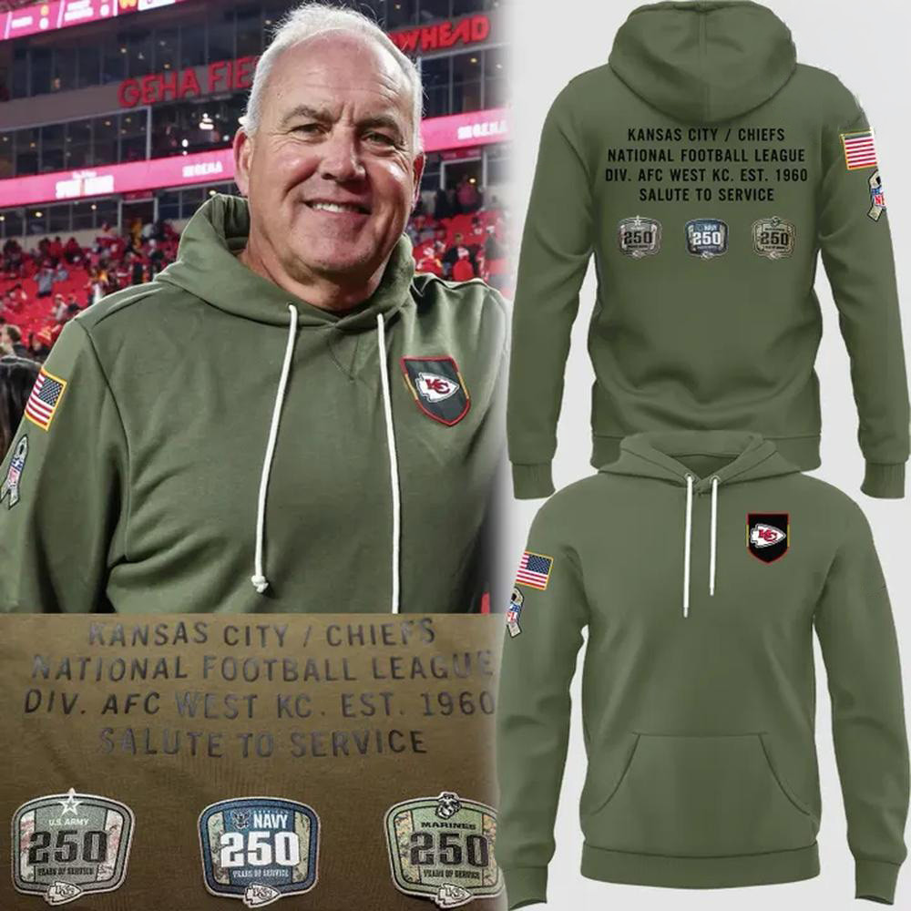 Kansas City Chiefs Merch Salute To Service 250Th Military Birthday Olive Hoodie Chiefs Fans Gift 1 - Unicasport Kansas City Chiefs Merch Salute To Service 250Th Military Birthday Olive Hoodie Chiefs Fans Gift