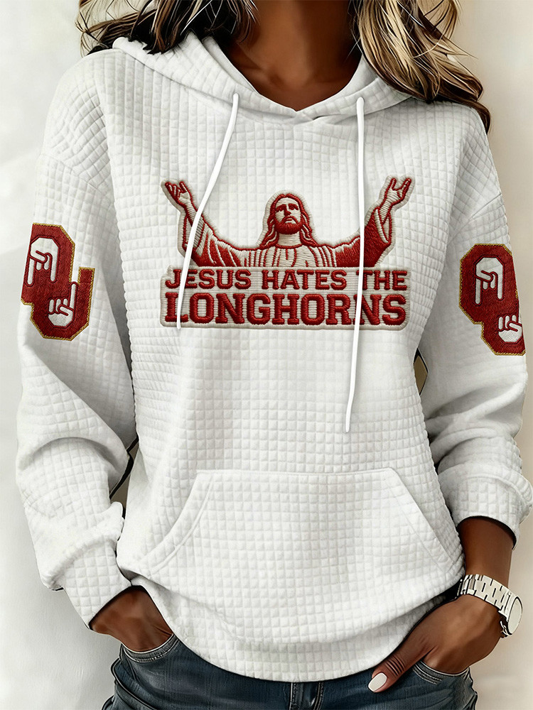 Oklahoma Sooners Merch Jesus Hates the Longhorns Hoodie Game Day Clothing Gift For Football Lovers 1 - Unicasport Oklahoma Sooners Merch Jesus Hates the Longhorns Hoodie Game Day Clothing Gift For Football Lovers