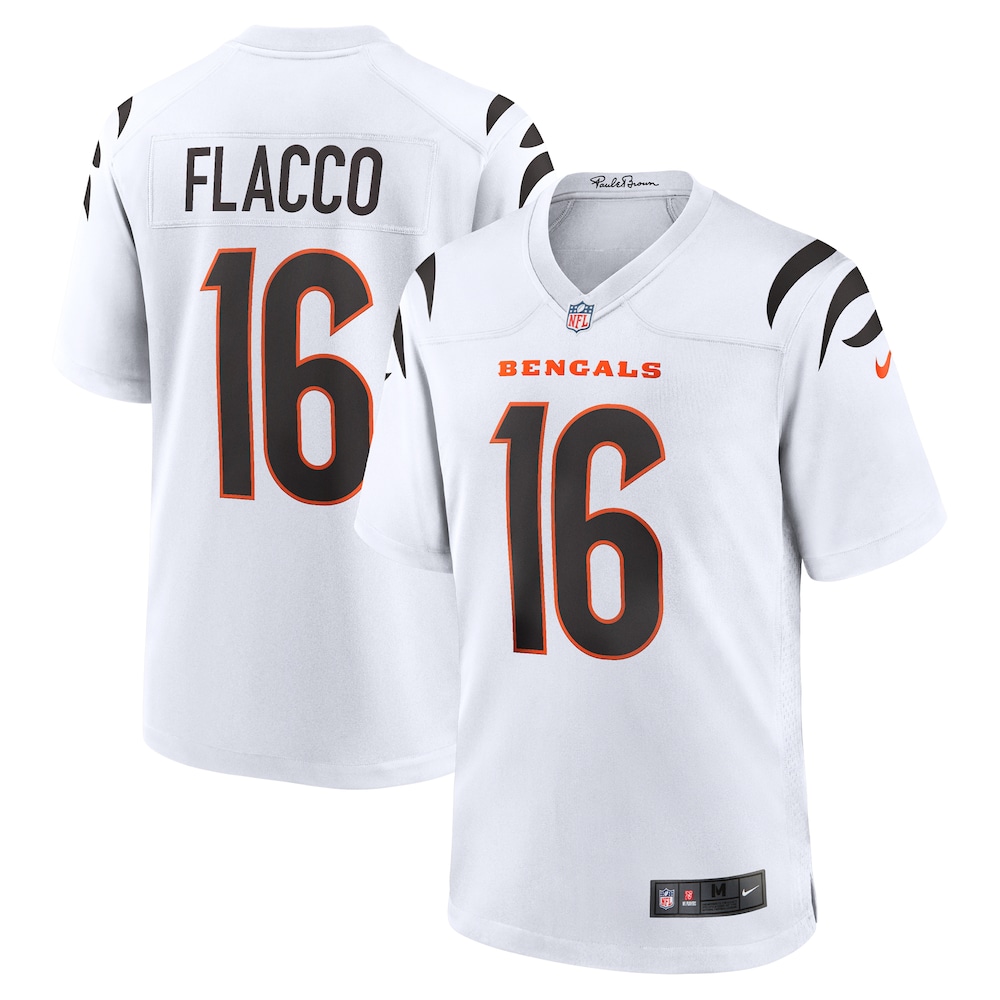 Cincinnati Bengals Merch - Men's Joe Flacco Game Jersey, White 1 - Unicasport Cincinnati Bengals Merch - Men's Joe Flacco Game Jersey, White