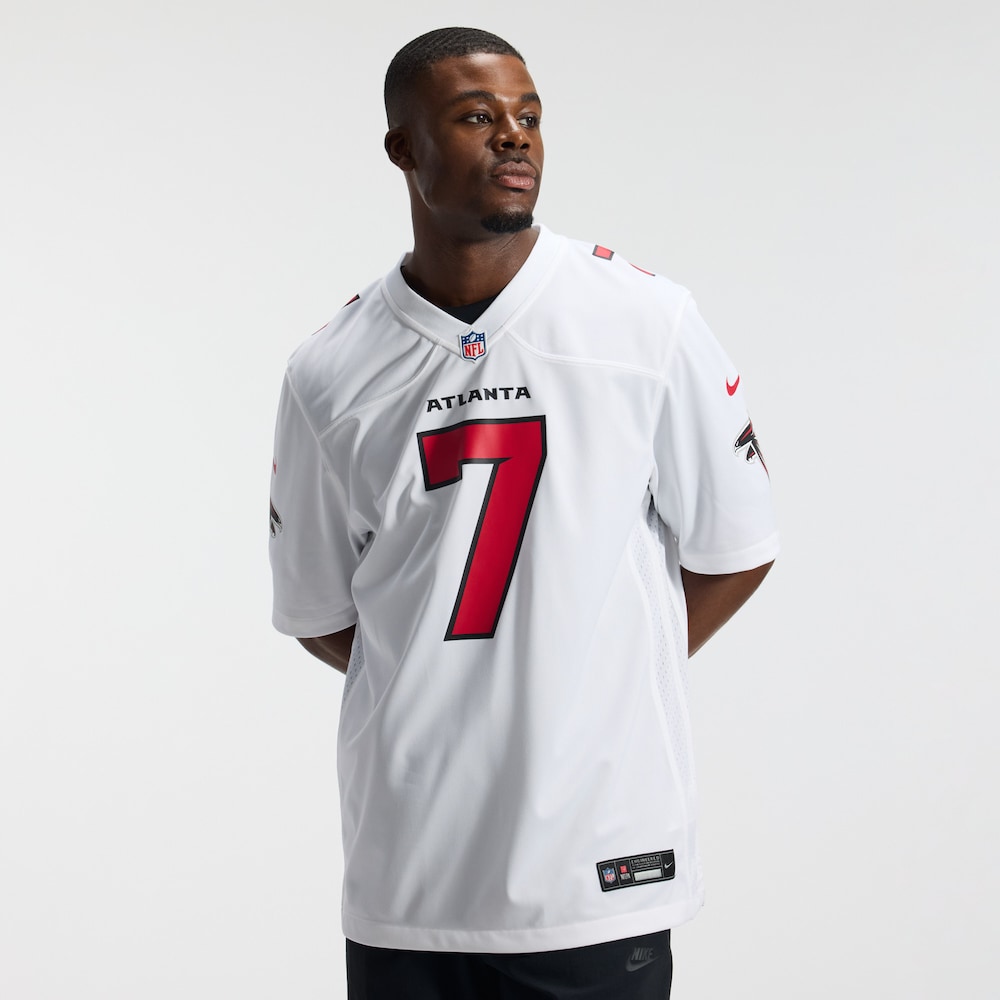 Atlanta Falcons Merch - Men's Bijan Robinson Game Jersey, White 1 - Unicasport Atlanta Falcons Merch - Men's Bijan Robinson Game Jersey, White