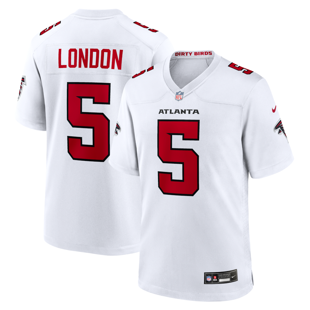 Atlanta Falcons Merch - Men's Drake London Game Jersey, White 1 - Unicasport Atlanta Falcons Merch - Men's Drake London Game Jersey, White