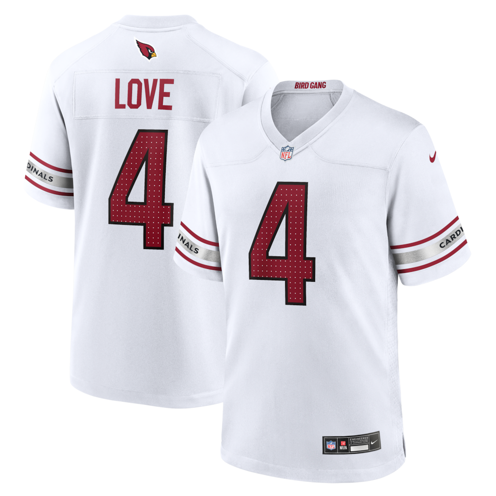 Arizona Cardinals Merch - Men's Jeremiyah Love Jersey, White 1 - Unicasport Arizona Cardinals Merch - Men's Jeremiyah Love Jersey, White