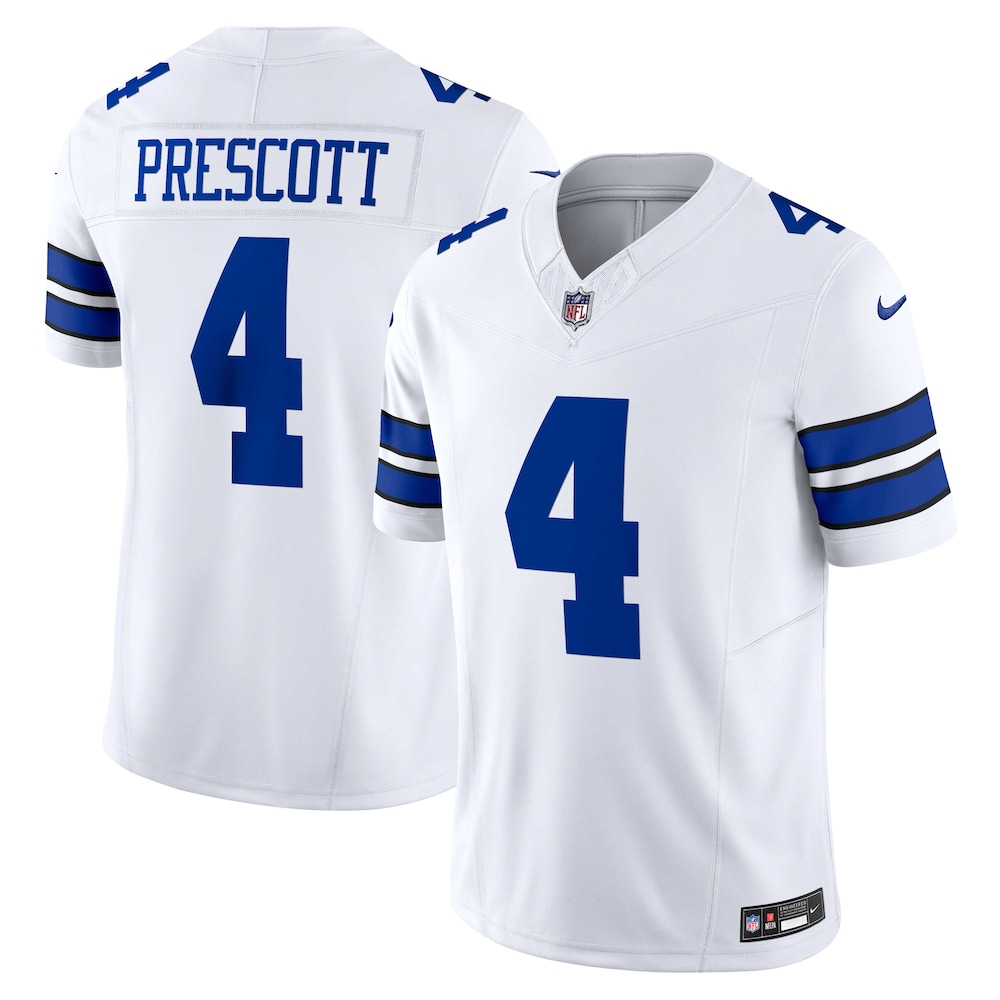 Dallas Cowboys Merch - Men's Dak Prescott Vapor F.U.S.E. Limited Jersey, White 1 - Unicasport Dallas Cowboys Merch - Men's Dak Prescott Vapor F.U.S.E. Limited Jersey, White