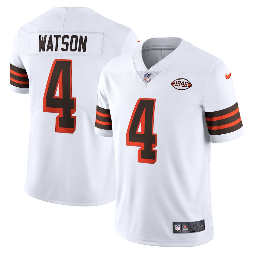 Cleveland Browns Merch - Men's Deshaun Watson 2021 Alternate Vapor Limited Jersey, White 1 - Unicasport Cleveland Browns Merch - Men's Deshaun Watson 2021 Alternate Vapor Limited Jersey, White