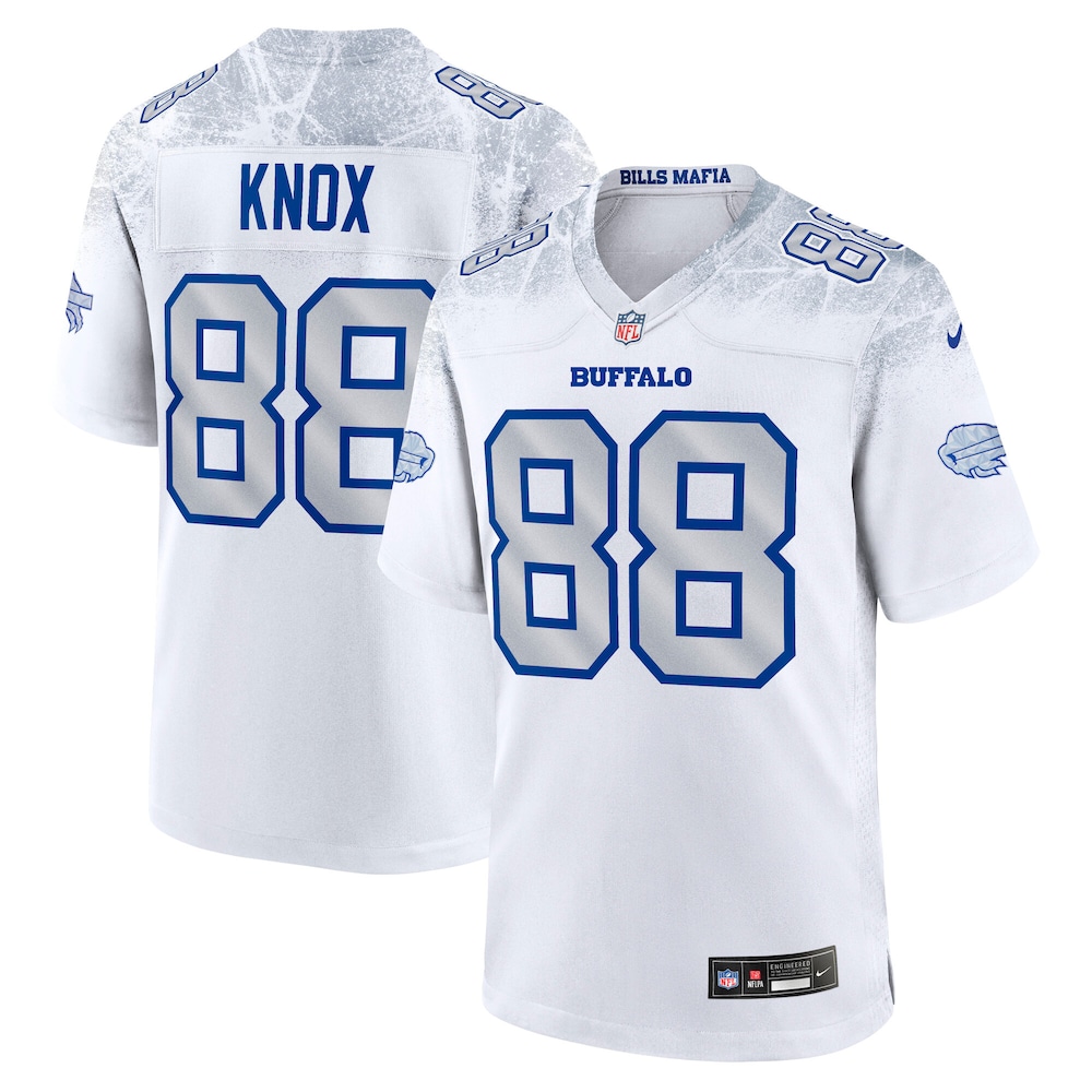 Buffalo Bills Merch - Men's Dawson Knox 2025 Rivalries Collection Game Jersey, White 1 - Unicasport Buffalo Bills Merch - Men's Dawson Knox 2025 Rivalries Collection Game Jersey, White