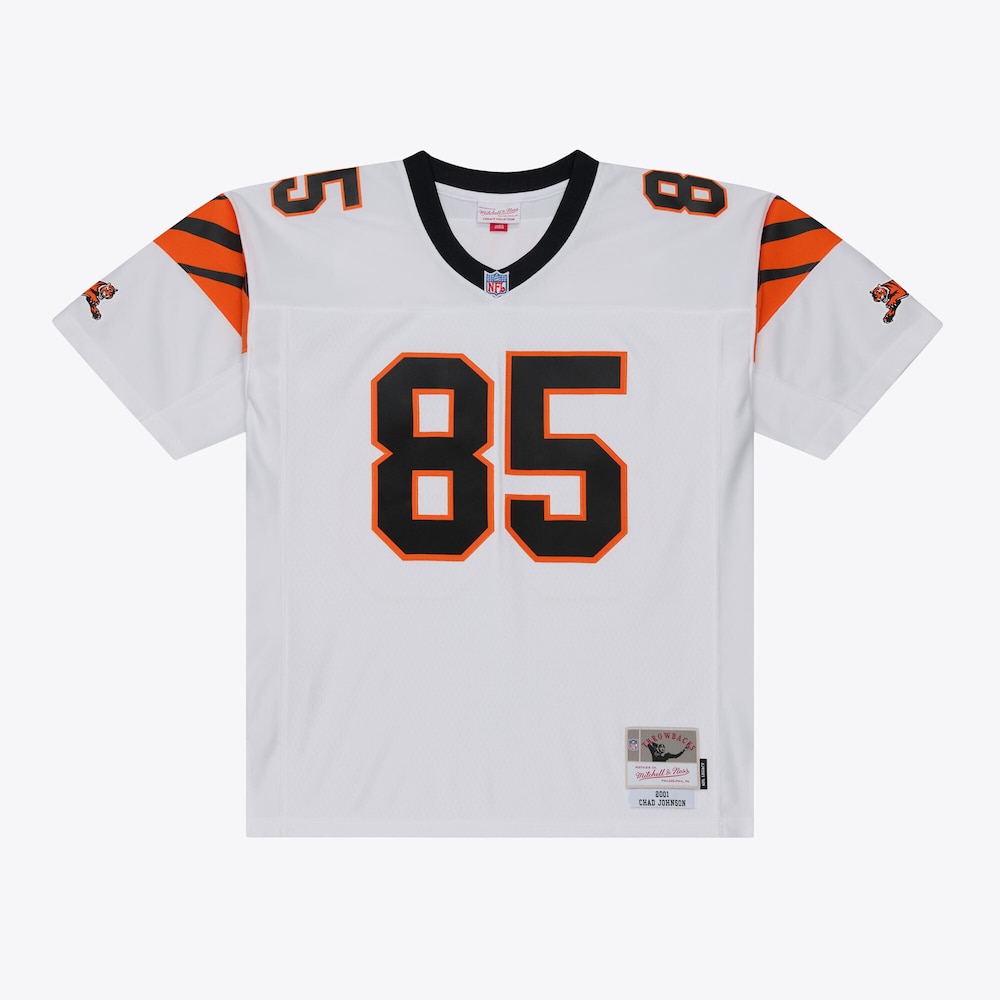 Cincinnati Bengals Merch - Men's Chad Johnson 2001 Legacy Replica Player Jersey, White 1 - Unicasport Cincinnati Bengals Merch - Men's Chad Johnson 2001 Legacy Replica Player Jersey, White