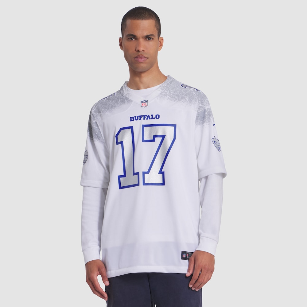 Buffalo Bills Merch - Men's Josh Allen 2025 Rivalries Collection Game Jersey, White  - American Football Fan Gifts