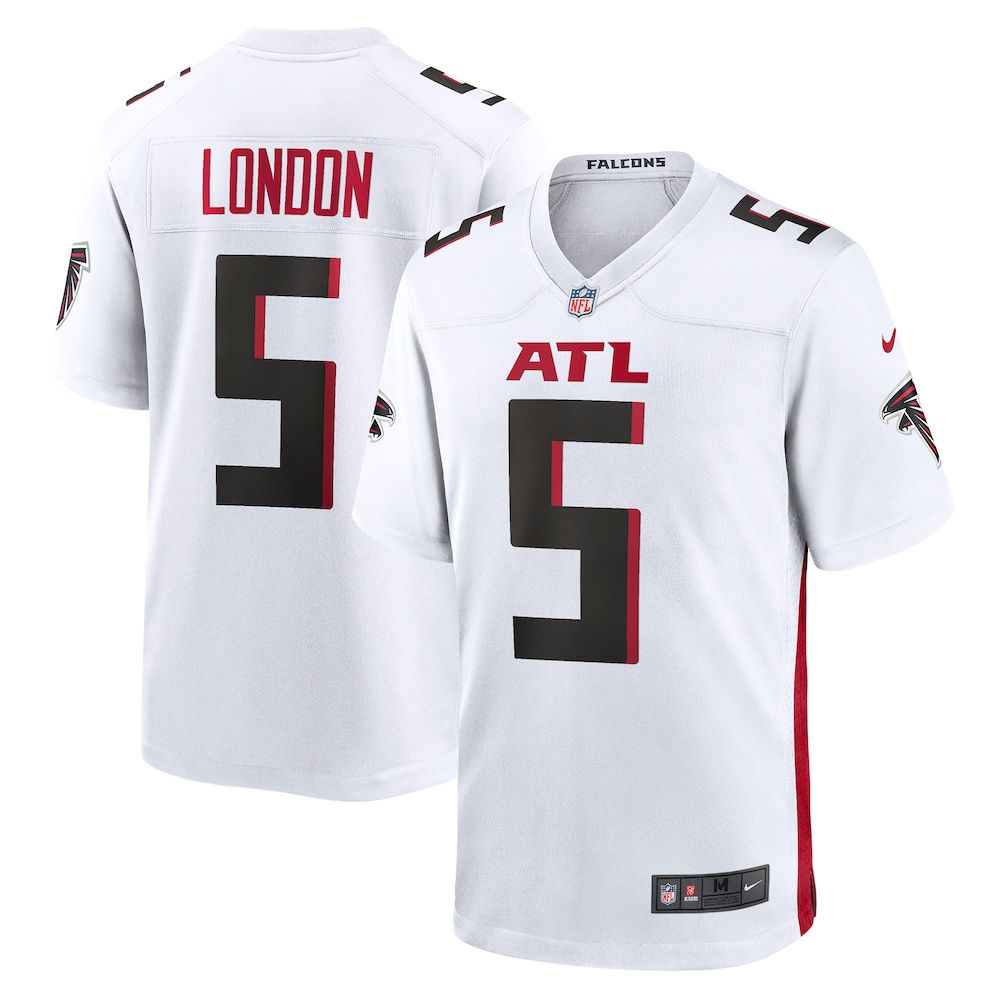 Atlanta Falcons Merch - Men's Drake London Away Jersey, White 1 - Unicasport Atlanta Falcons Merch - Men's Drake London Away Jersey, White