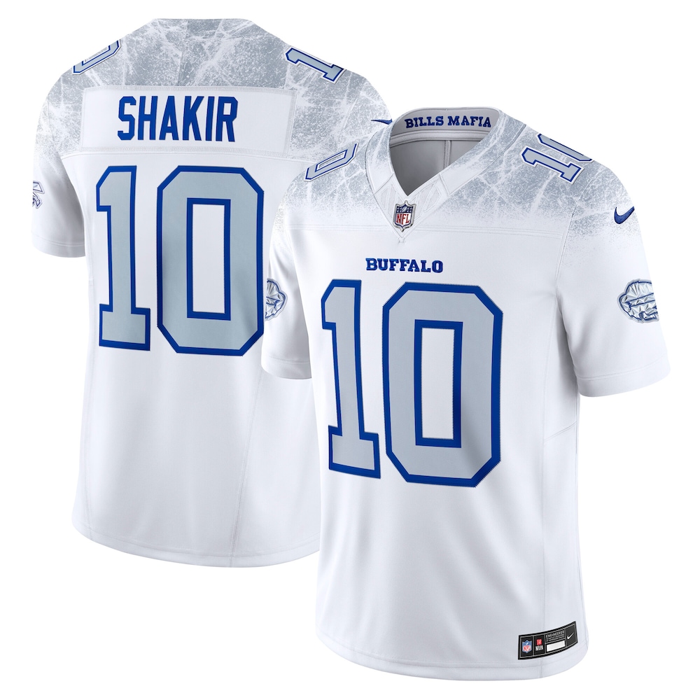 Buffalo Bills Merch - Men's Khalil Shakir 2025 Rivalries Collection Stitched Limited Jersey, White 1 - Unicasport Buffalo Bills Merch - Men's Khalil Shakir 2025 Rivalries Collection Stitched Limited Jersey, White