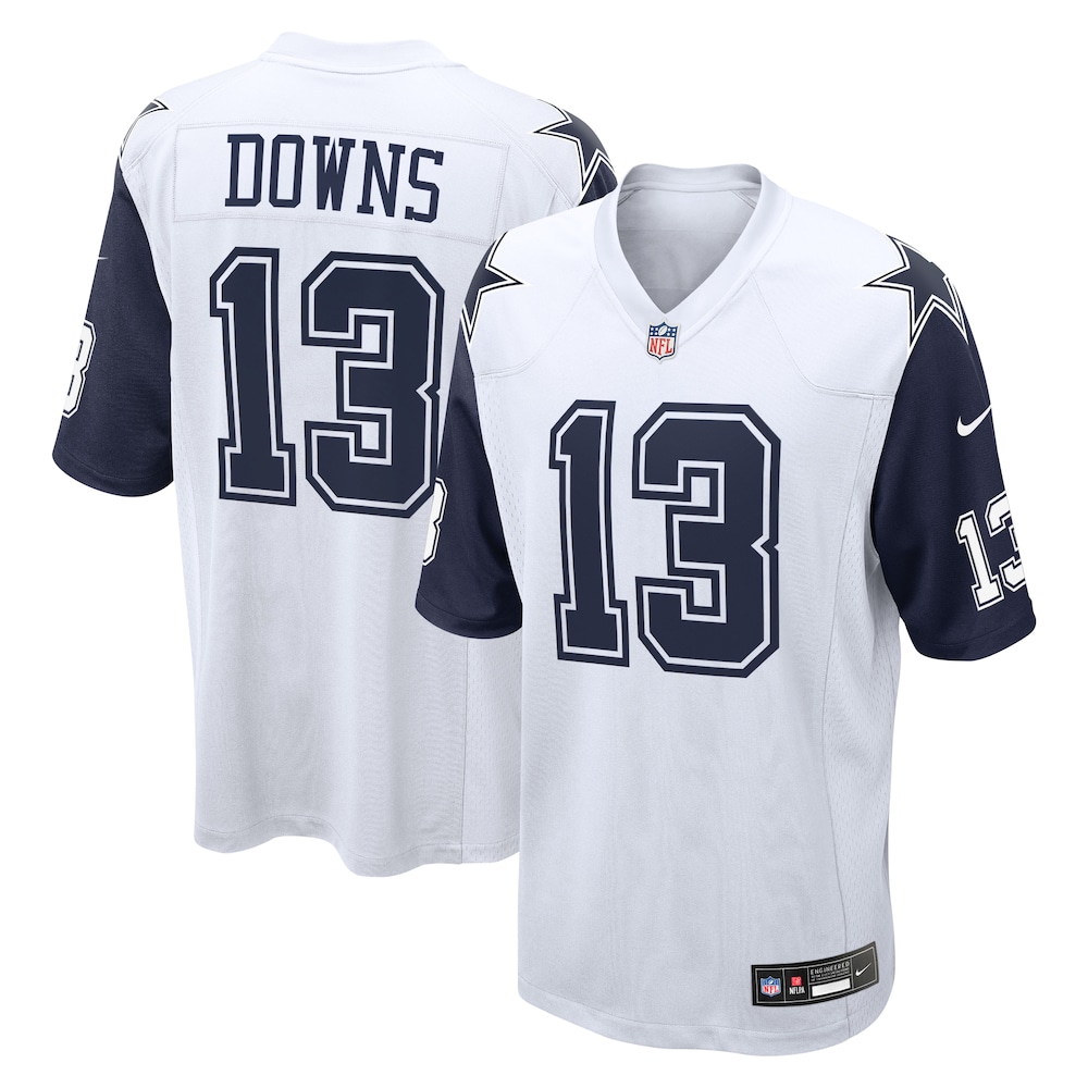 Dallas Cowboys Merch - Men's Caleb Downs Alternate Game Jersey, White 1 - Unicasport Dallas Cowboys Merch - Men's Caleb Downs Alternate Game Jersey, White