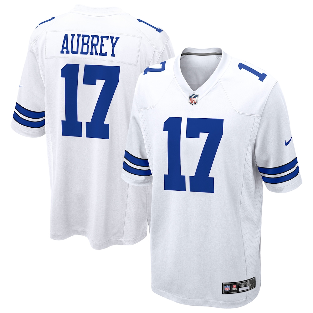 Dallas Cowboys Merch - Men's Brandon Aubrey Game Jersey, White 1 - Unicasport Dallas Cowboys Merch - Men's Brandon Aubrey Game Jersey, White