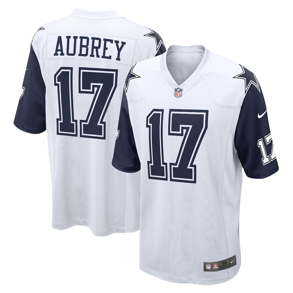 Dallas Cowboys Merch - Men's Brandon Aubrey Alternate Game Team Jersey, White 1 - Unicasport Dallas Cowboys Merch - Men's Brandon Aubrey Alternate Game Team Jersey, White